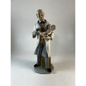 Vintage Capodimonte 9" Porcelain Figurine, Doctor And Baby Wards